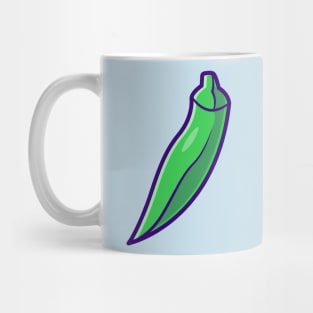 Okra Vegetable Cartoon Mug